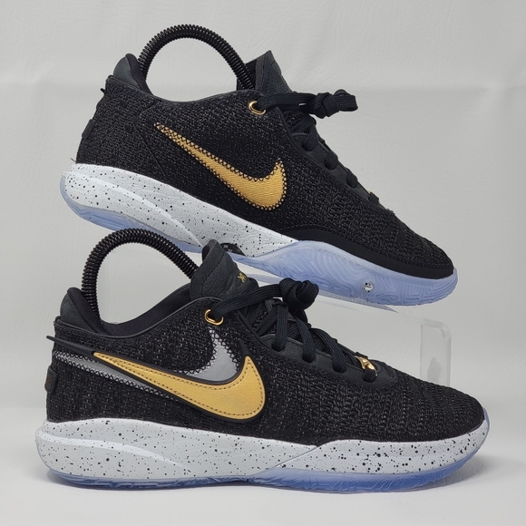 Nike LeBron 20 Black Metallic Gold White Basketball DJ5423-003 Mens Size 6 New - Picture 3 of 12